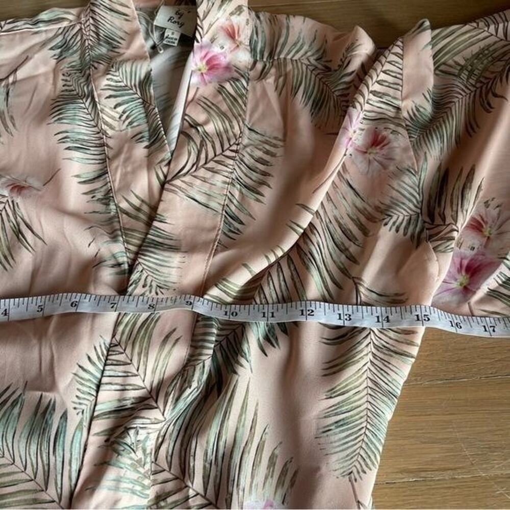 NWT Rory Frida Hawaiian Floral Kimono Flare Sleeve Blush Sz S Beach Boho Cover - Picture 8 of 10